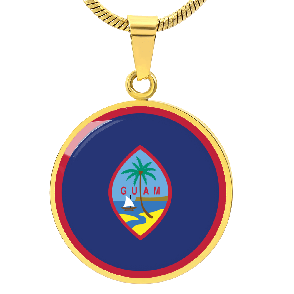 Guam Flag Pendant Necklace