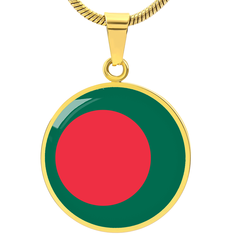 Bangladesh Flag Pendant Necklace