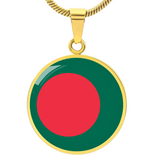 Bangladesh Flag Pendant Necklace