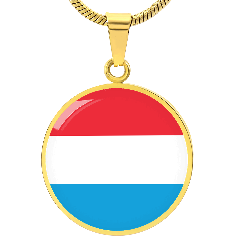 Luxembourg Flag Pendant Necklace