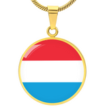 Luxembourg Flag Pendant Necklace