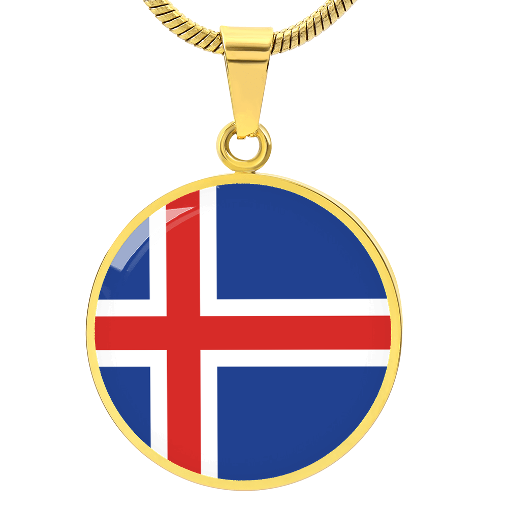 Iceland Flag Pendant Necklace