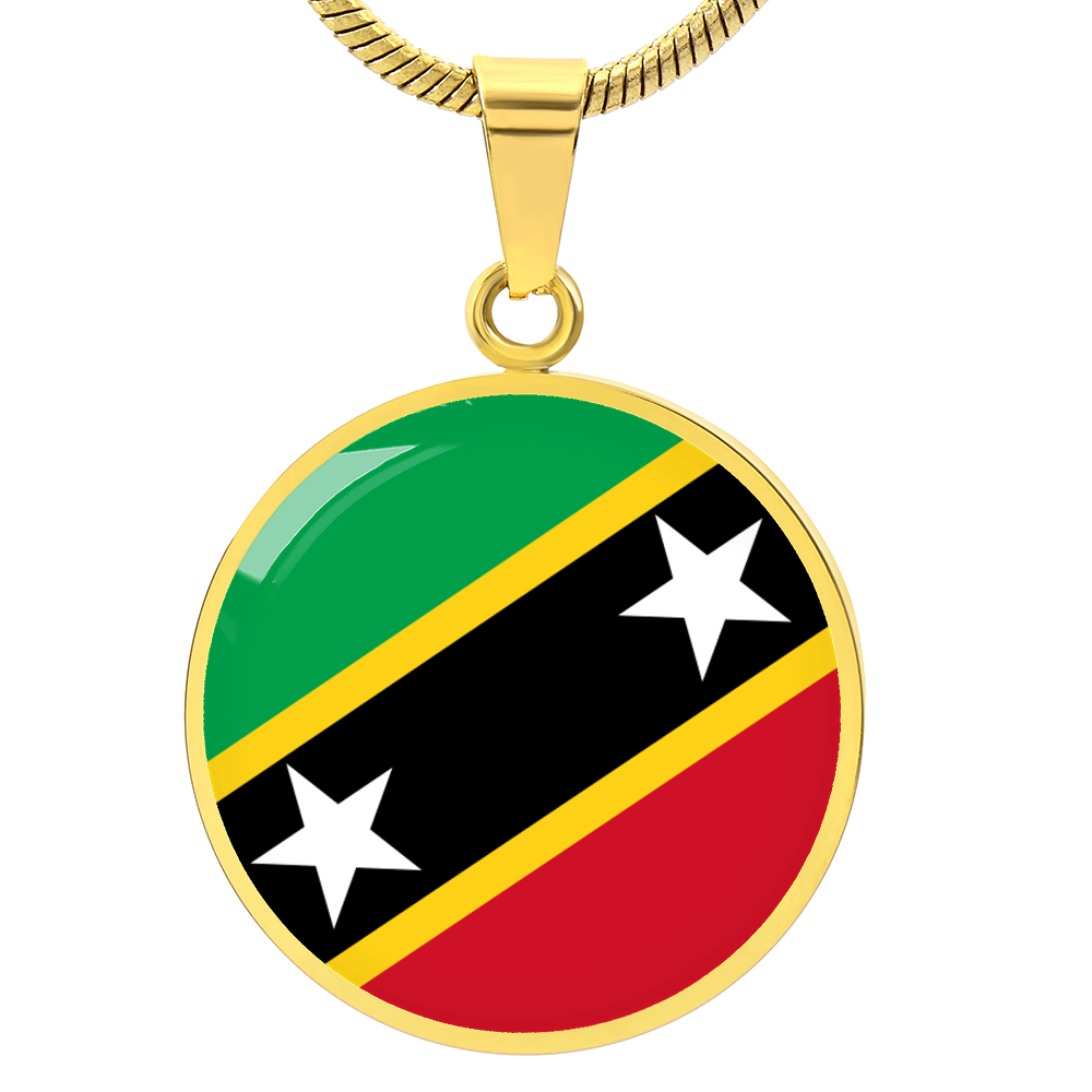 Saint Kitts Flag Pendant Necklace