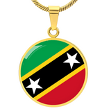 Saint Kitts Flag Pendant Necklace