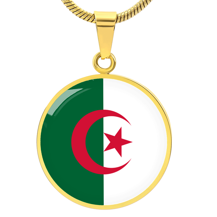 Algeria Flag Pendant Necklace