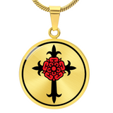 Christian Tudor Rose Cross Necklace