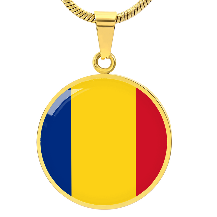 Romania Flag Pendant Necklace