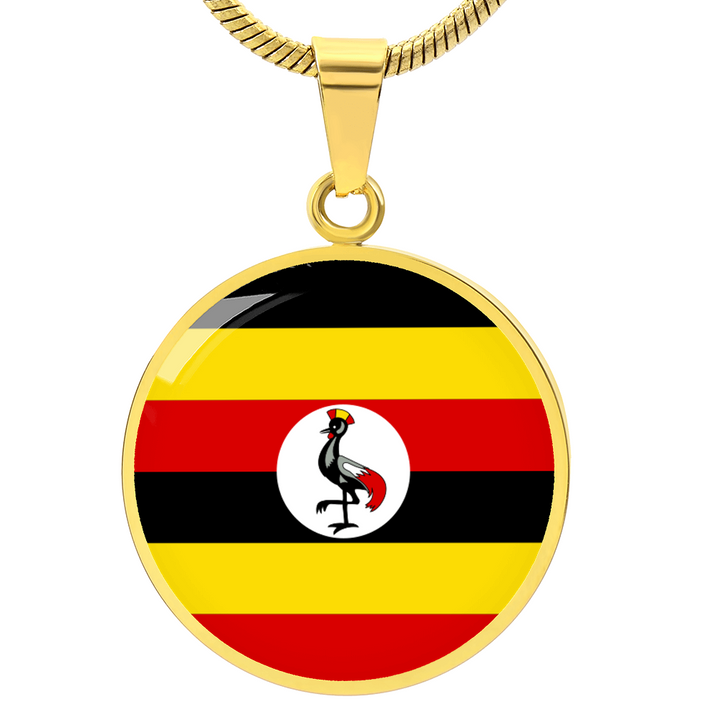 Uganda Flag Pendant Necklace