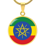 Ethiopia Flag Pendant Necklace