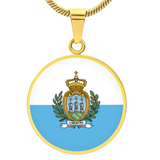 San Marino Flag Pendant Necklace