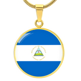 Nicaragua Flag Pendant Necklace