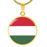Hungary Flag Pendant Necklace