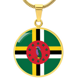 Dominica Flag Pendant Necklace