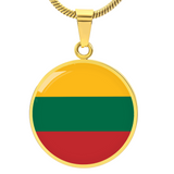 Lithuania Flag Pendant Necklace