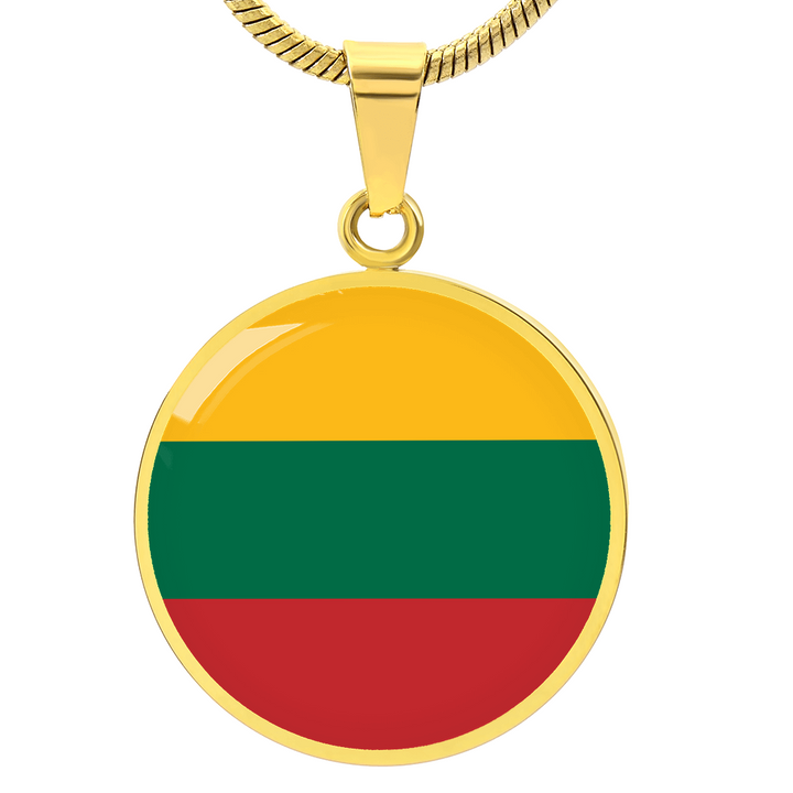 Lithuania Flag Pendant Necklace