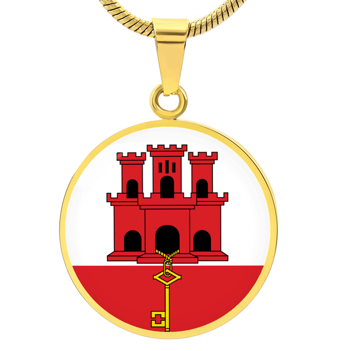Gibraltar Flag Pendant Necklace