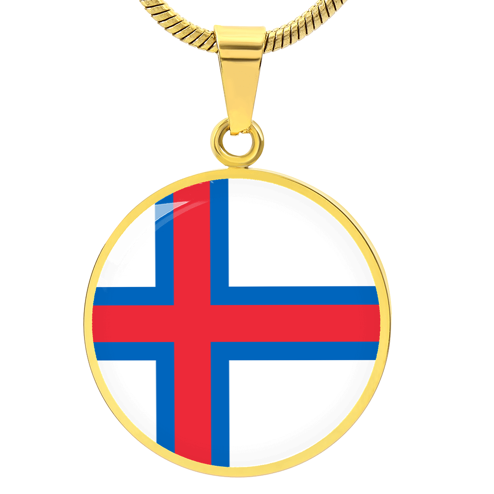 Faroe Islands Flag Pendant Necklace