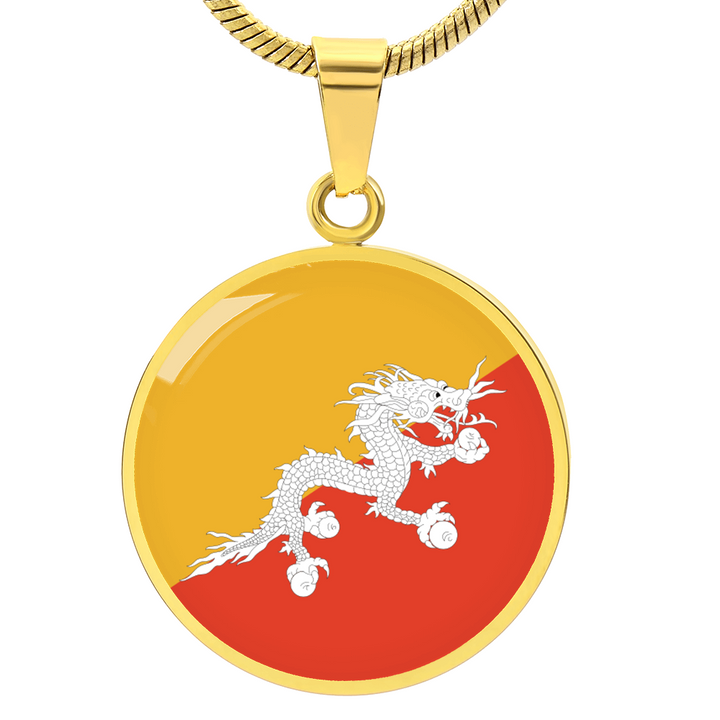 Bhutan Flag Pendant Necklace