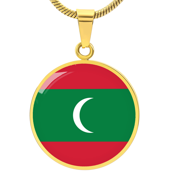 Maldives Flag Pendant Necklace