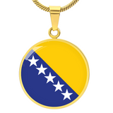 Bosnia and Herzegovina Flag Pendant Necklace