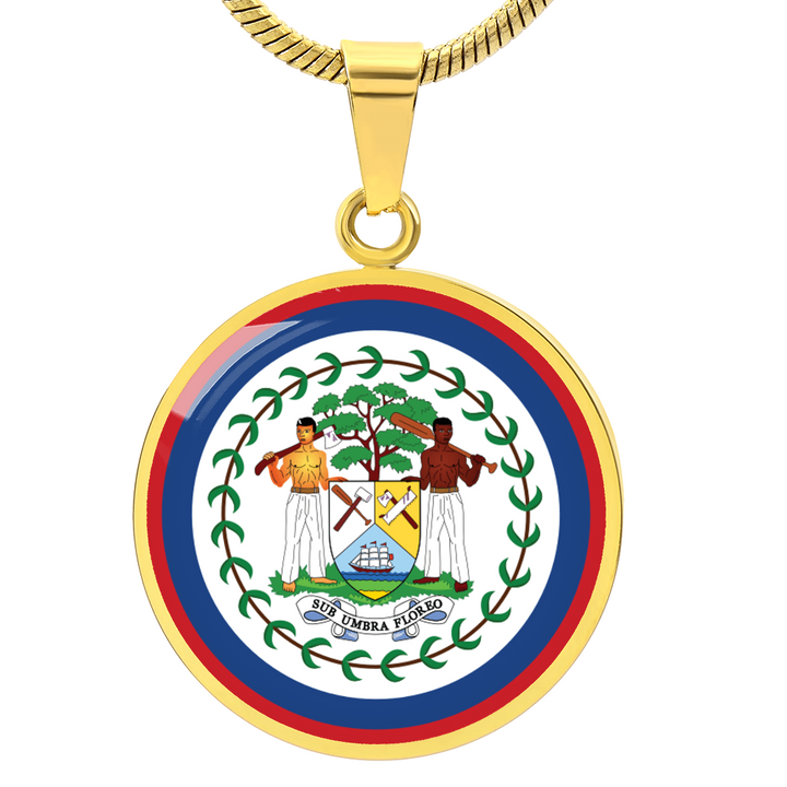 Belize Flag Pendant Necklace