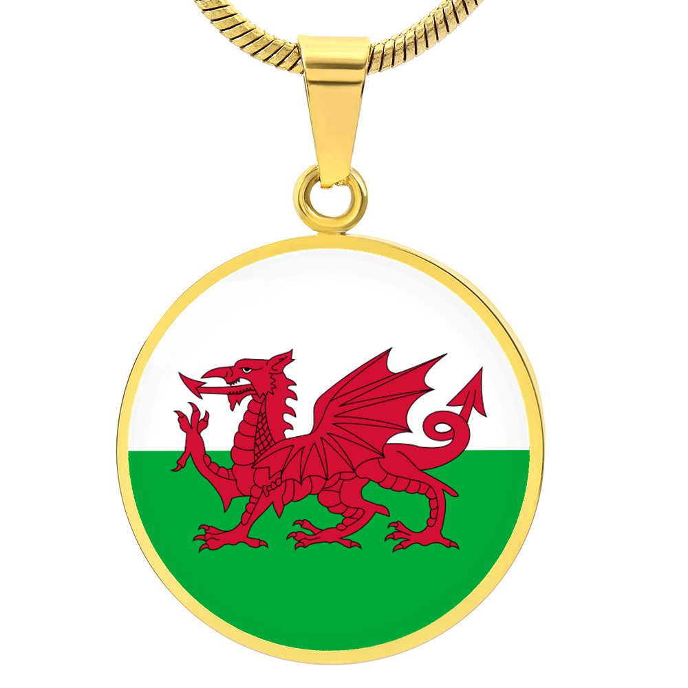 Wales Flag Pendant Necklace