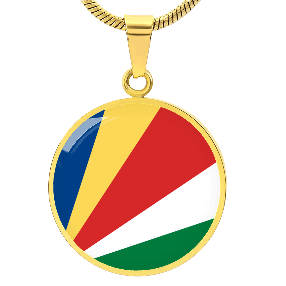 Seychelles Flag Pendant Necklace