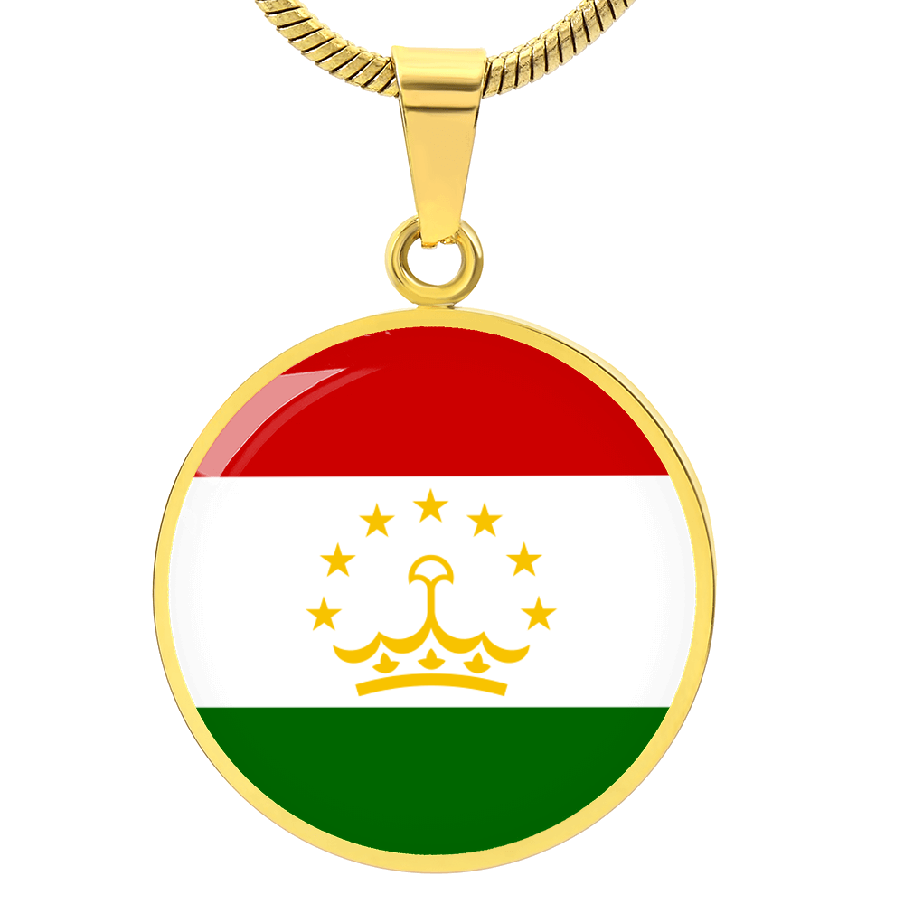 Tajikistan Flag Pendant Necklace