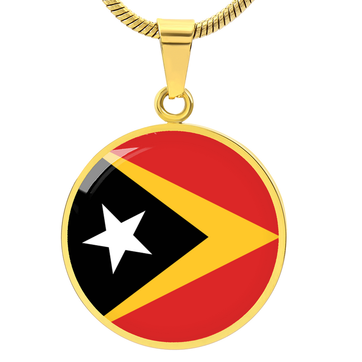 East Timor Flag Pendant Necklace