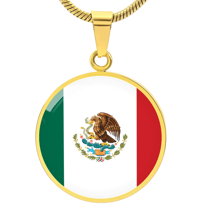 Mexico Flag Pendant Necklace