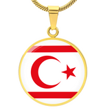 Turkish Republic of Northern Cyprus Flag Pendant Necklace