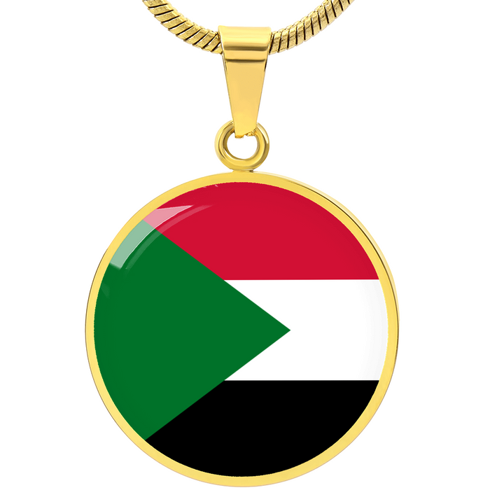 Sudan Flag Pendant Necklace