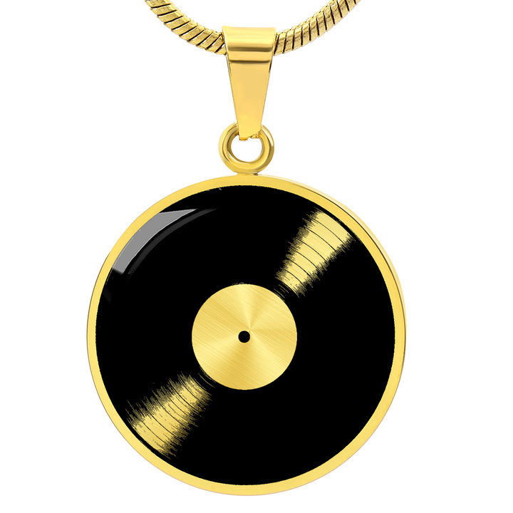 Golden Vinyl Record Necklace