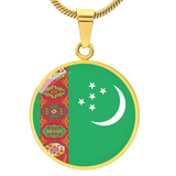 Turkmenistan Flag Pendant Necklace