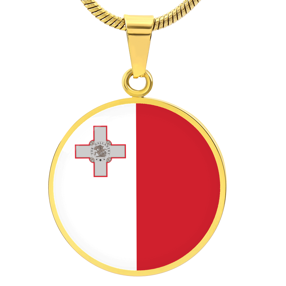 Malta Flag Pendant Necklace