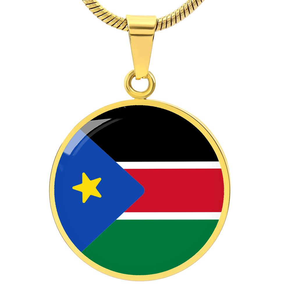 South Sudan Flag Pendant Necklace
