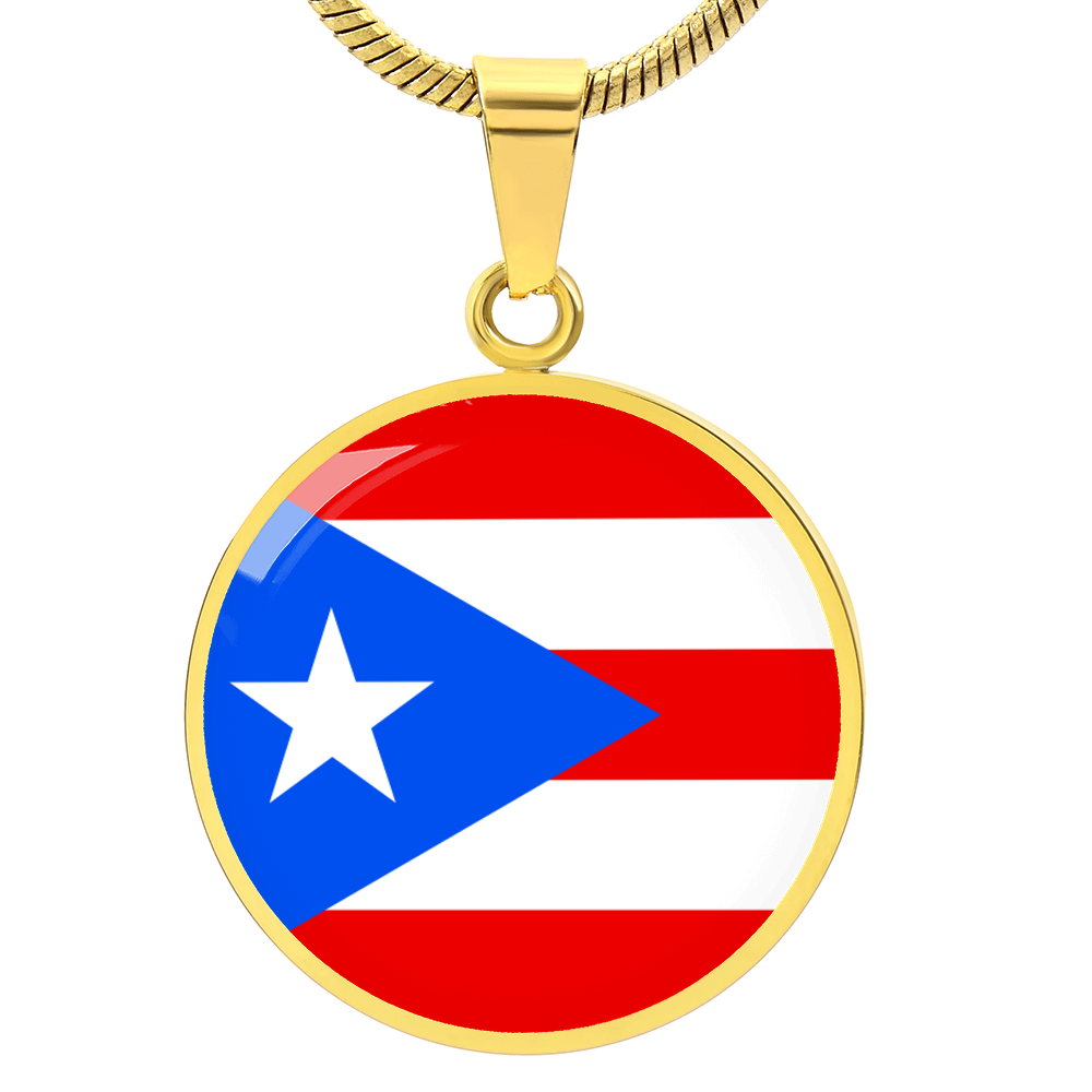 Puerto Rico Flag Pendant Necklace