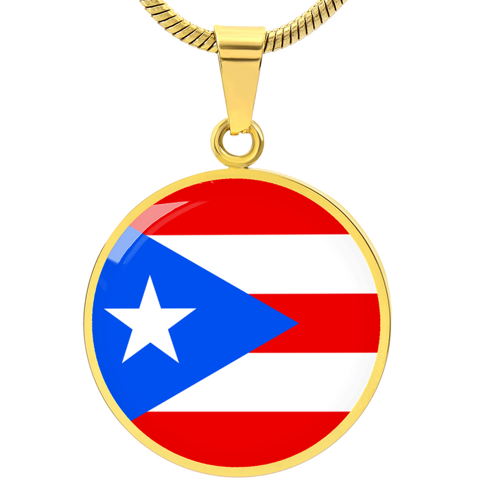 Puerto Rico Flag Pendant Necklace