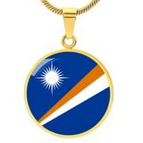 Marshall Islands Flag Pendant Necklace