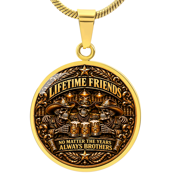 Brotherhood Never Goes Out Style - Personalized Circle Necklace
