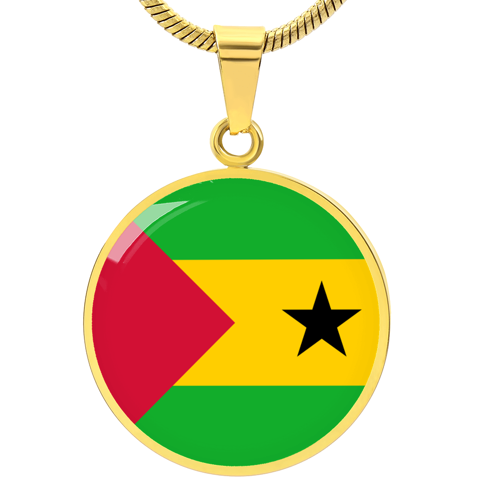 São Tomé and Príncipe Flag Pendant Necklace