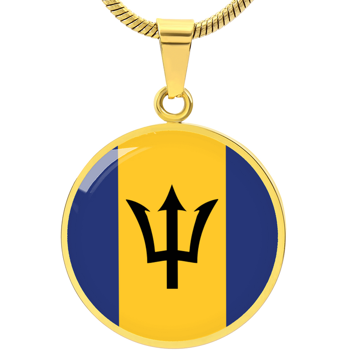 Barbados Flag Pendant Necklace