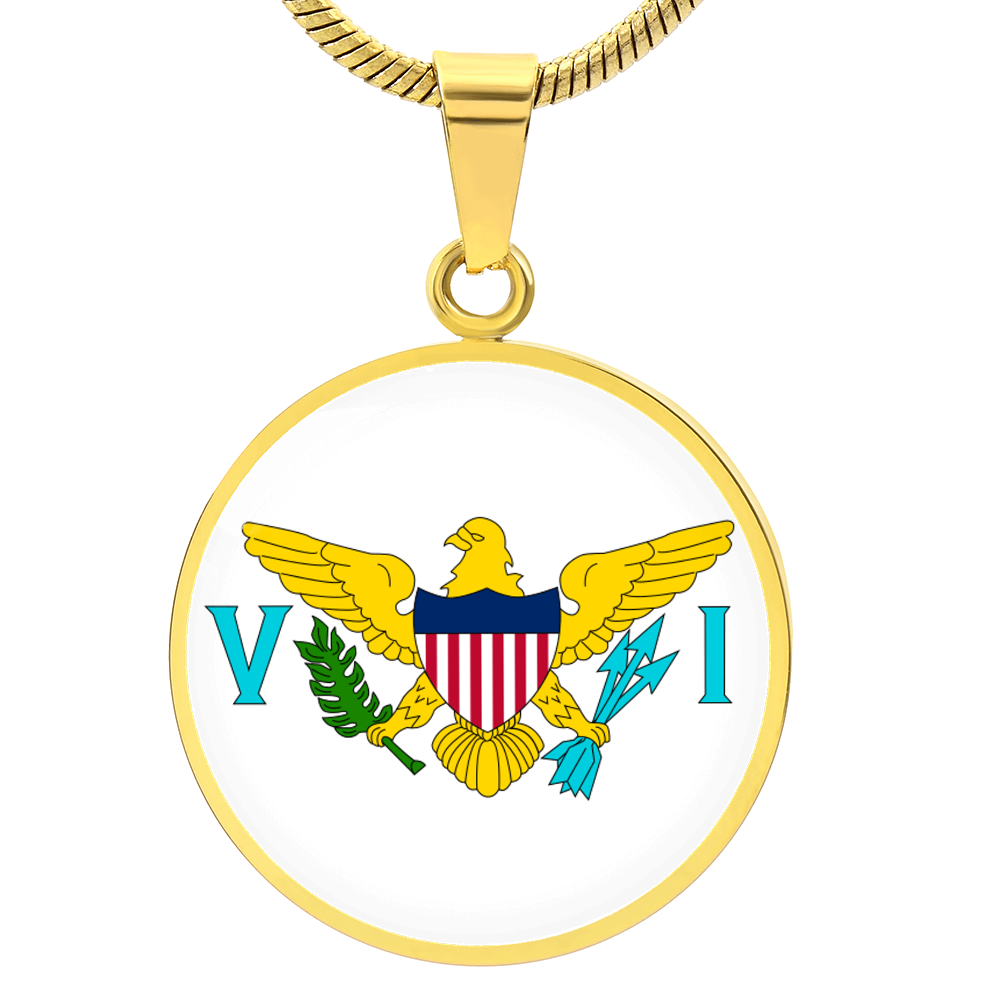 United States Virgin Islands Flag Pendant Necklace