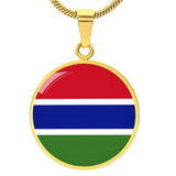 Gambia Flag Pendant Necklace