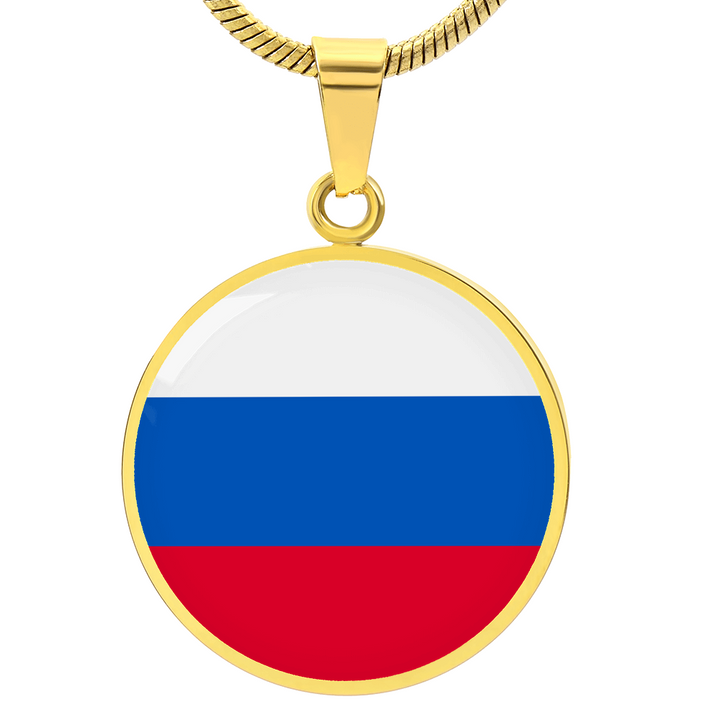 Russia Flag Pendant Necklace