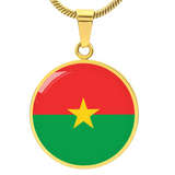 Burkina Faso Flag Pendant Necklace