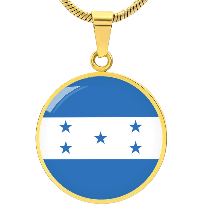 Honduras Flag Pendant Necklace