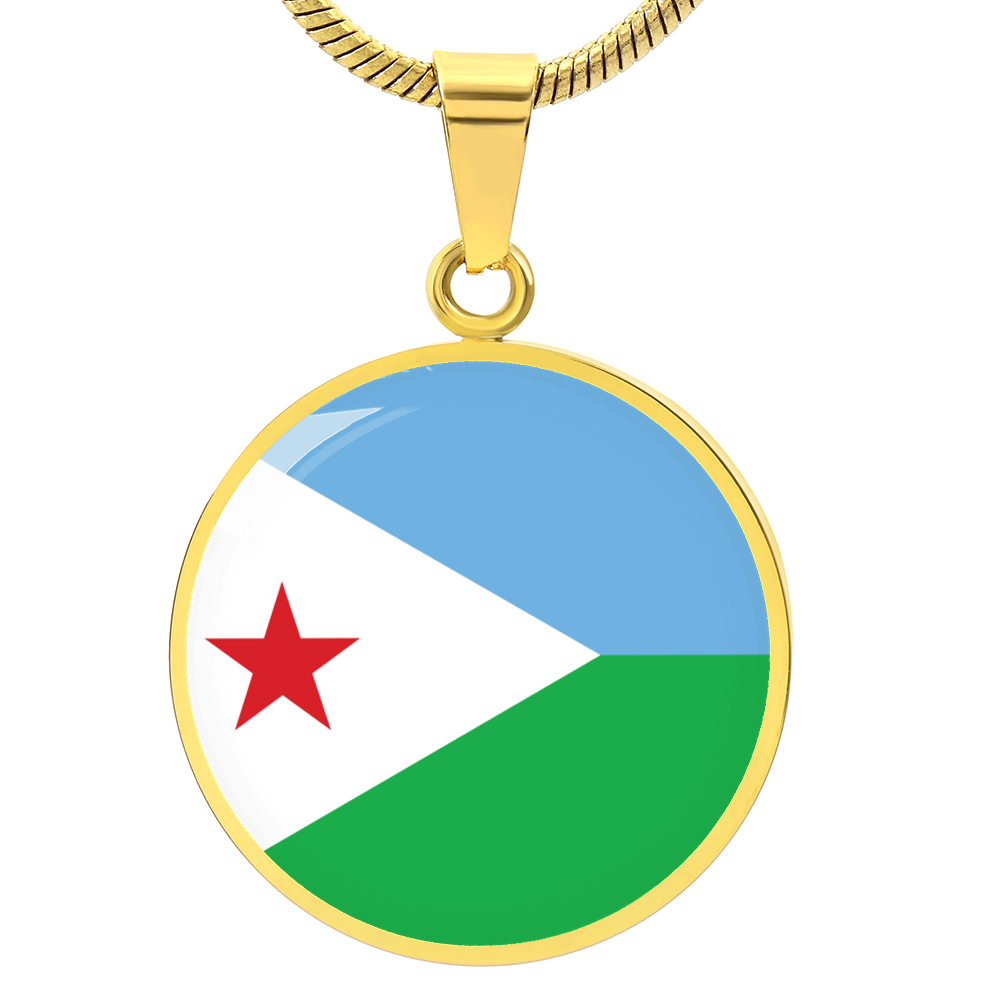 Djibouti Flag Pendant Necklace