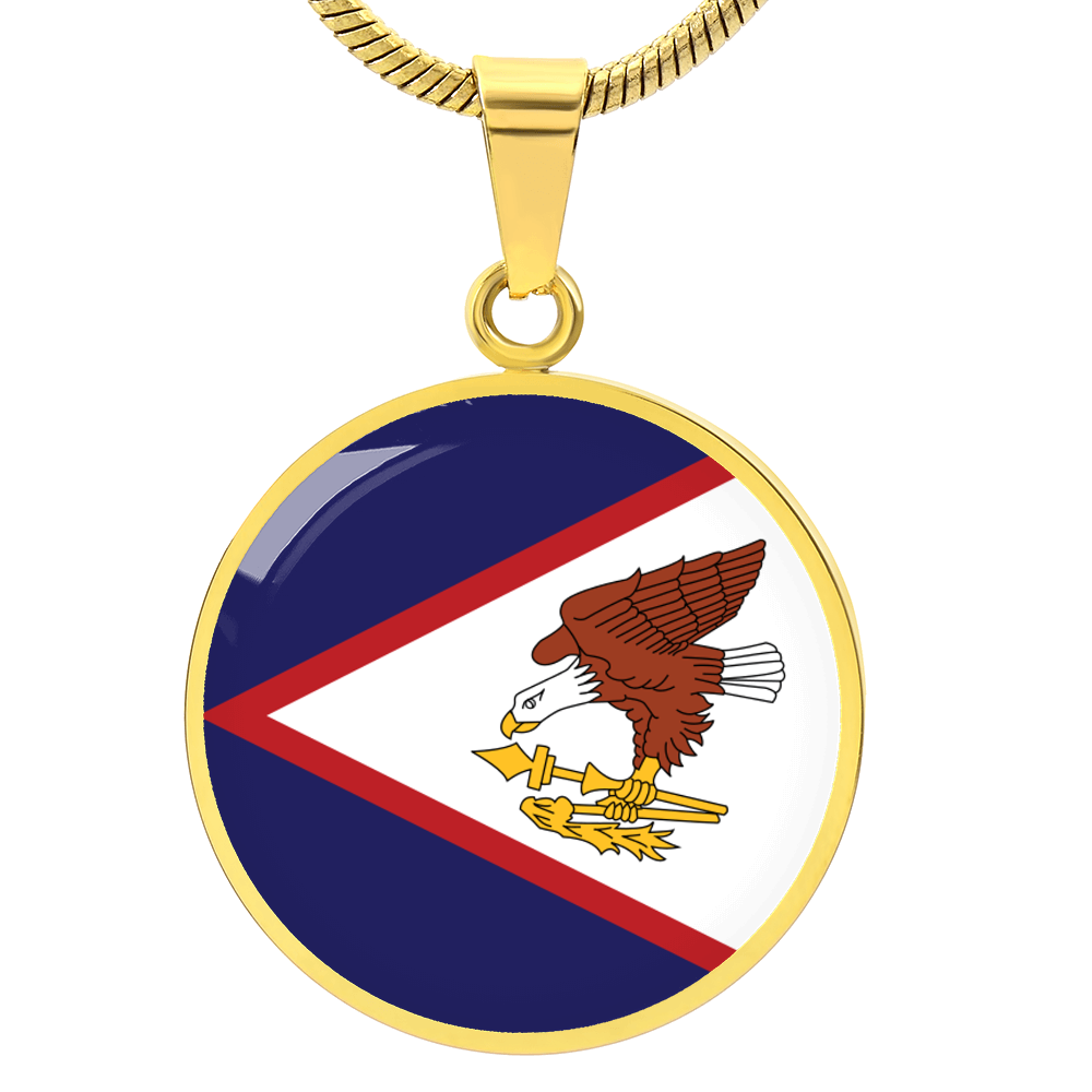 American Samoa Flag Pendant Necklace
