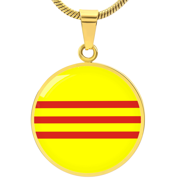 South Vietnam Flag Pendant Necklace